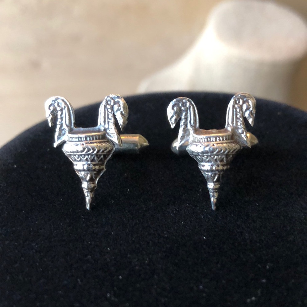Antique STERLING SILVER Cuff links from Bangkok in original box